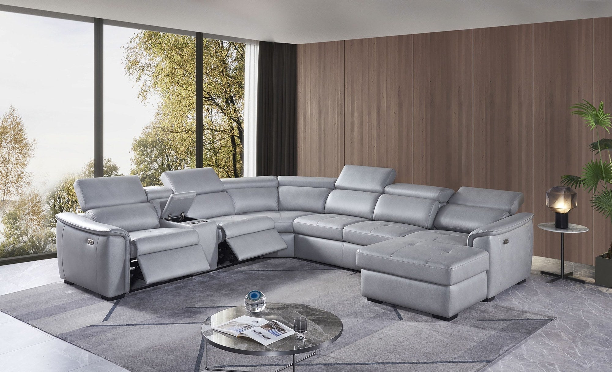 Elements International Typhoon Harbor 4-Piece Power Reclining Sectional - Grey — image 3