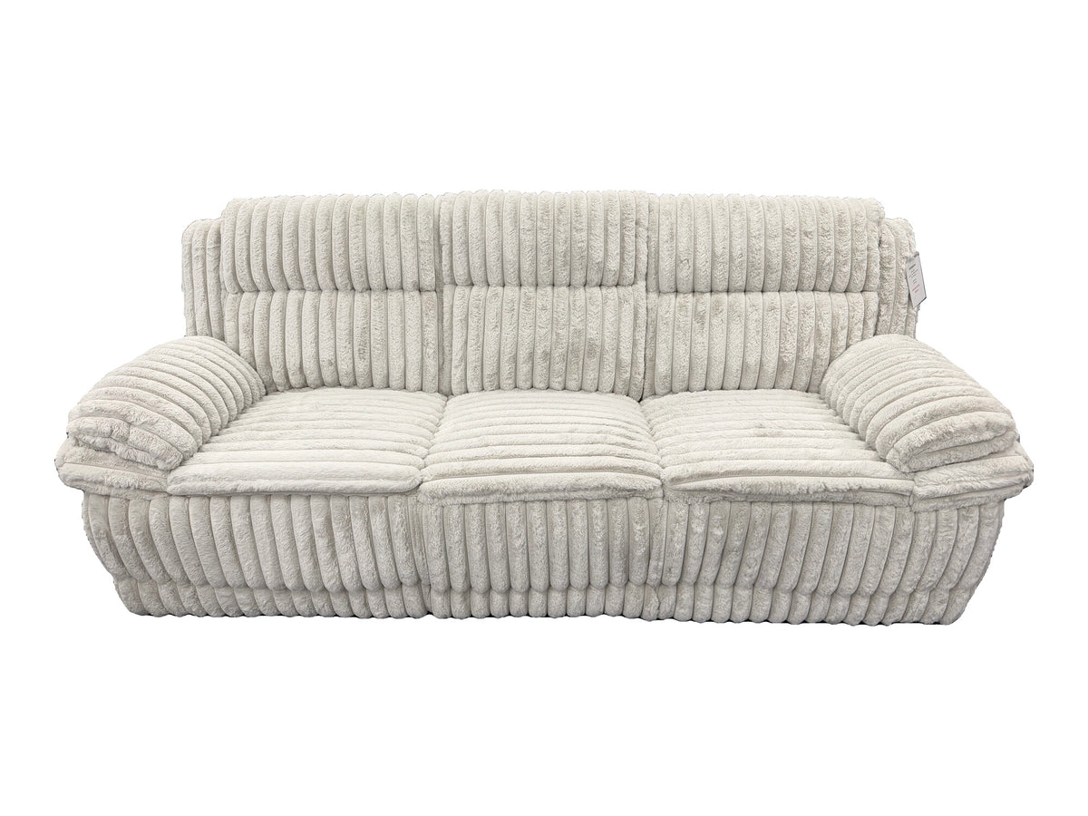 Alexandra Home 1200-53 Light Gray manual reclining sofa — actual tagged floor photograph isolated on white; full arms; sofa only