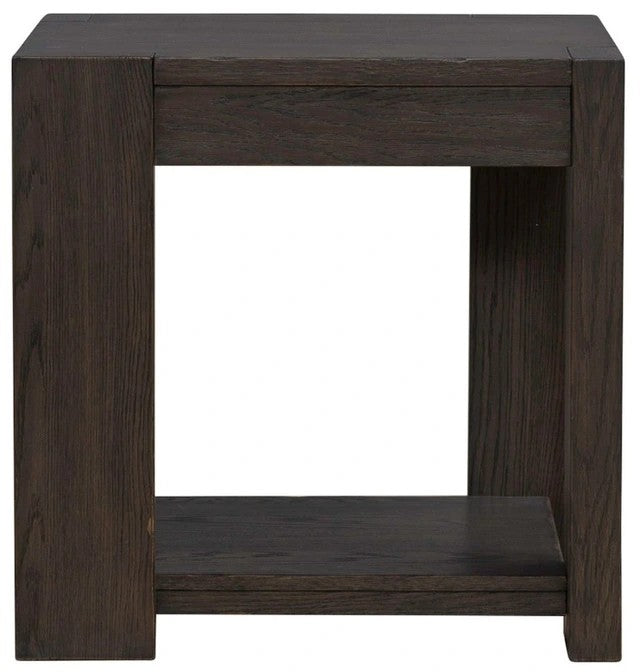 Liberty Furniture Espresso Wood End Table with Shelf — image 3