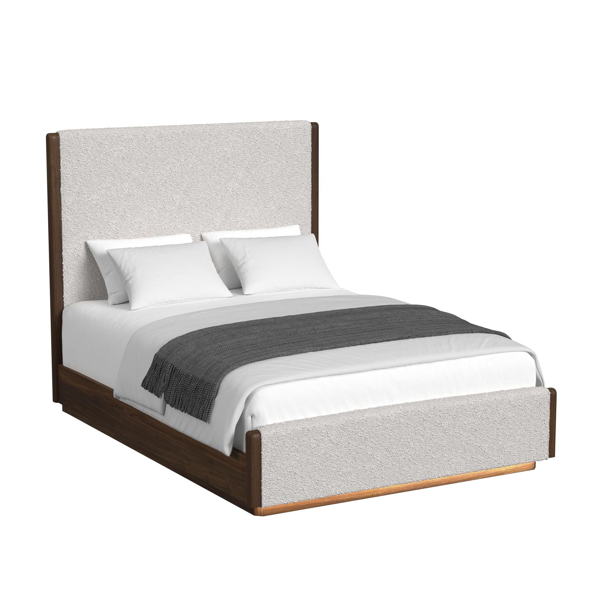 Elements International Brisbane Brown Walnut Queen Bed Frame