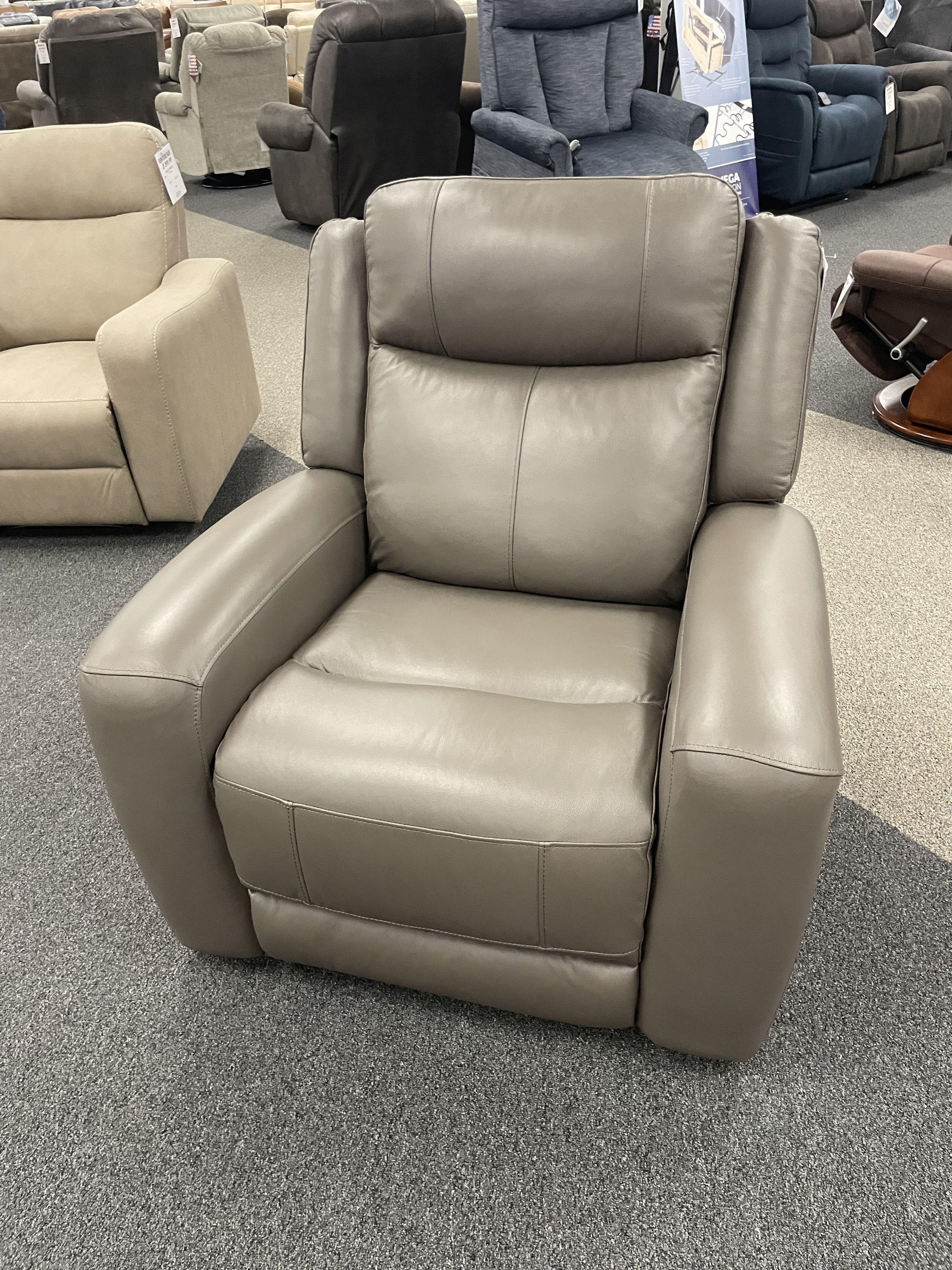 Cheers BU70150HM Gray Leather Power Recliner — view 2
