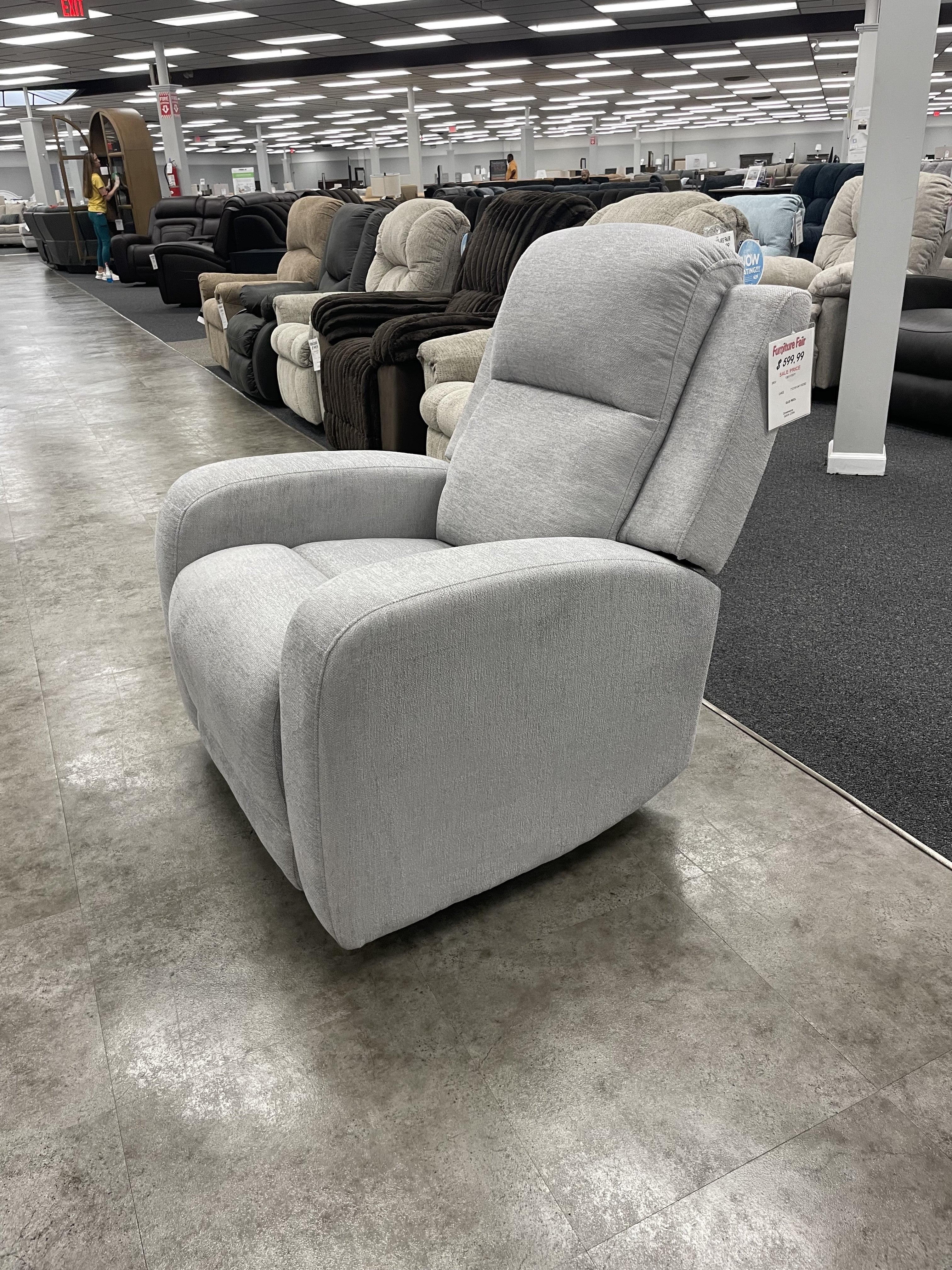 Cheers Light Gray Fabric Gliding Recliner — image 2