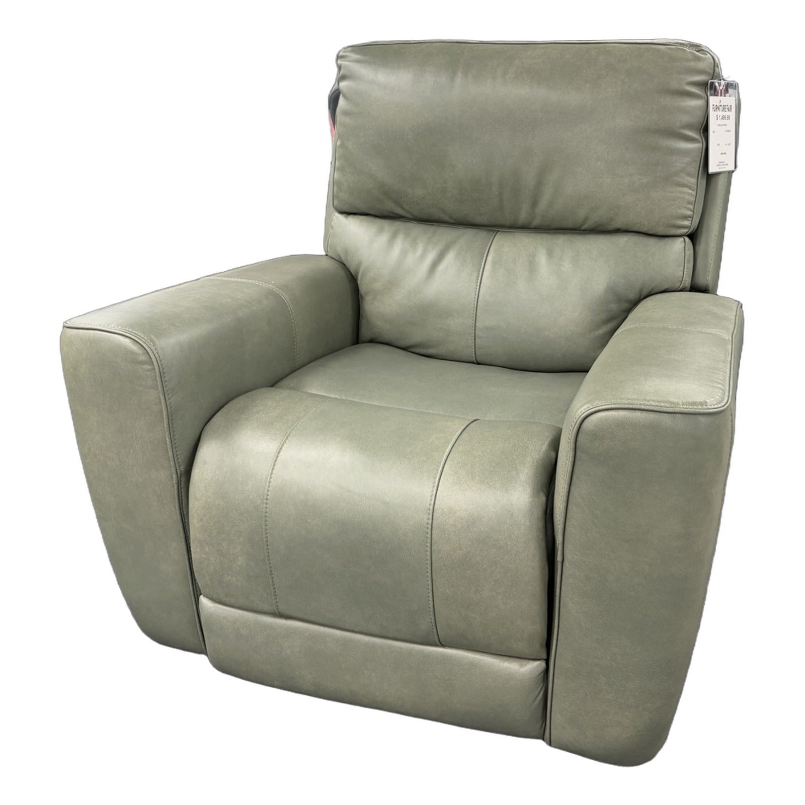 Leather Italia Glidr Blue Power Reclining Glider Recliner