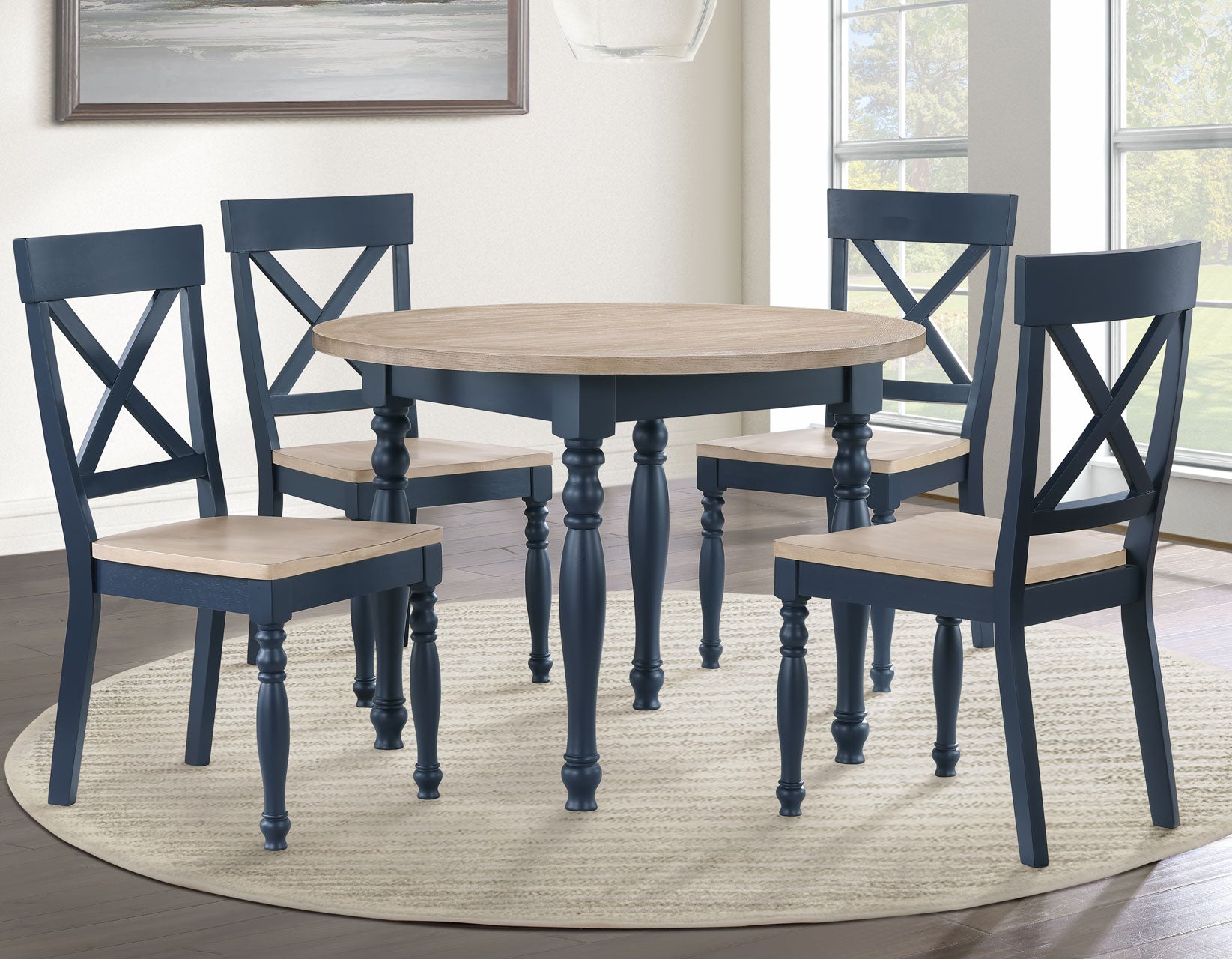 Steve Silver Darcy 5-Piece Dinette - Blue and Natural