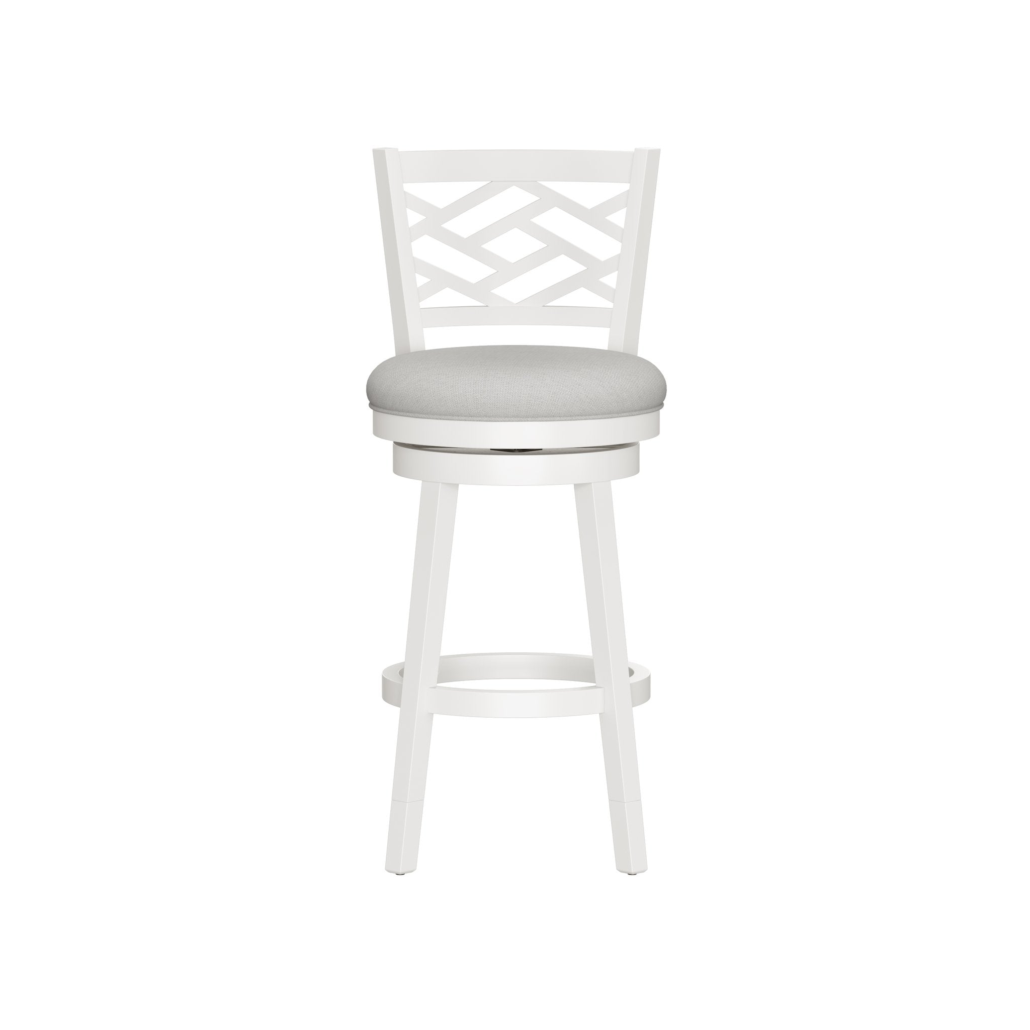 HH2home Riva Adjustable-Height Swivel Stool with Lattice Back - White & Gray