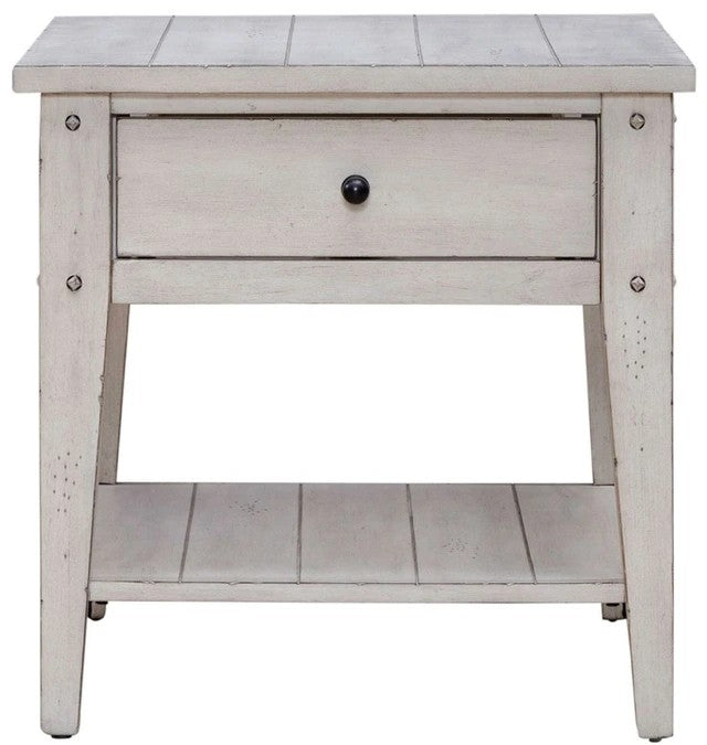 Liberty Furniture Distressed White End Table — image 4