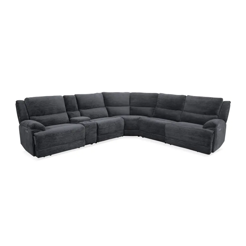 Cheers 71067 6-Piece Power Reclining Sectional - Charcoal