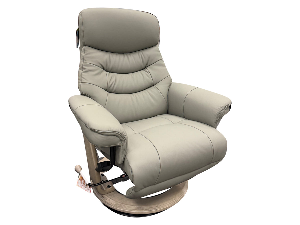 Benchmaster 7860 Grey Manual Recliner — actual floor photograph isolated on white