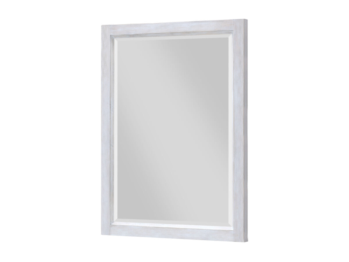 Lineage Geneva Distressed White rectangular mirror, genuine manufacturer image; mirror only