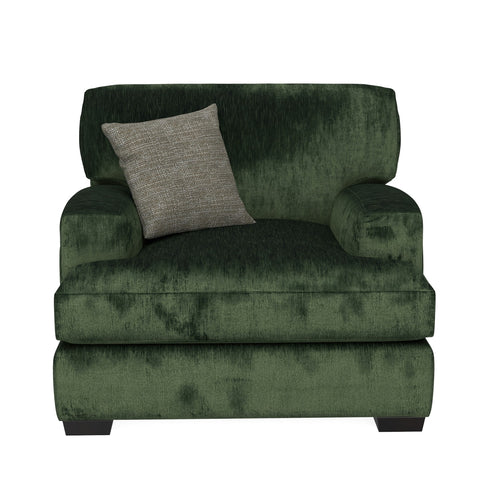 Corinthian Luscious Pine Emerald Green Velvet Accent Chair
