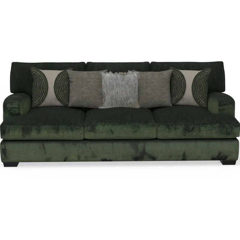 Corinthian Luscious Pine Emerald Green Velvet Sofa