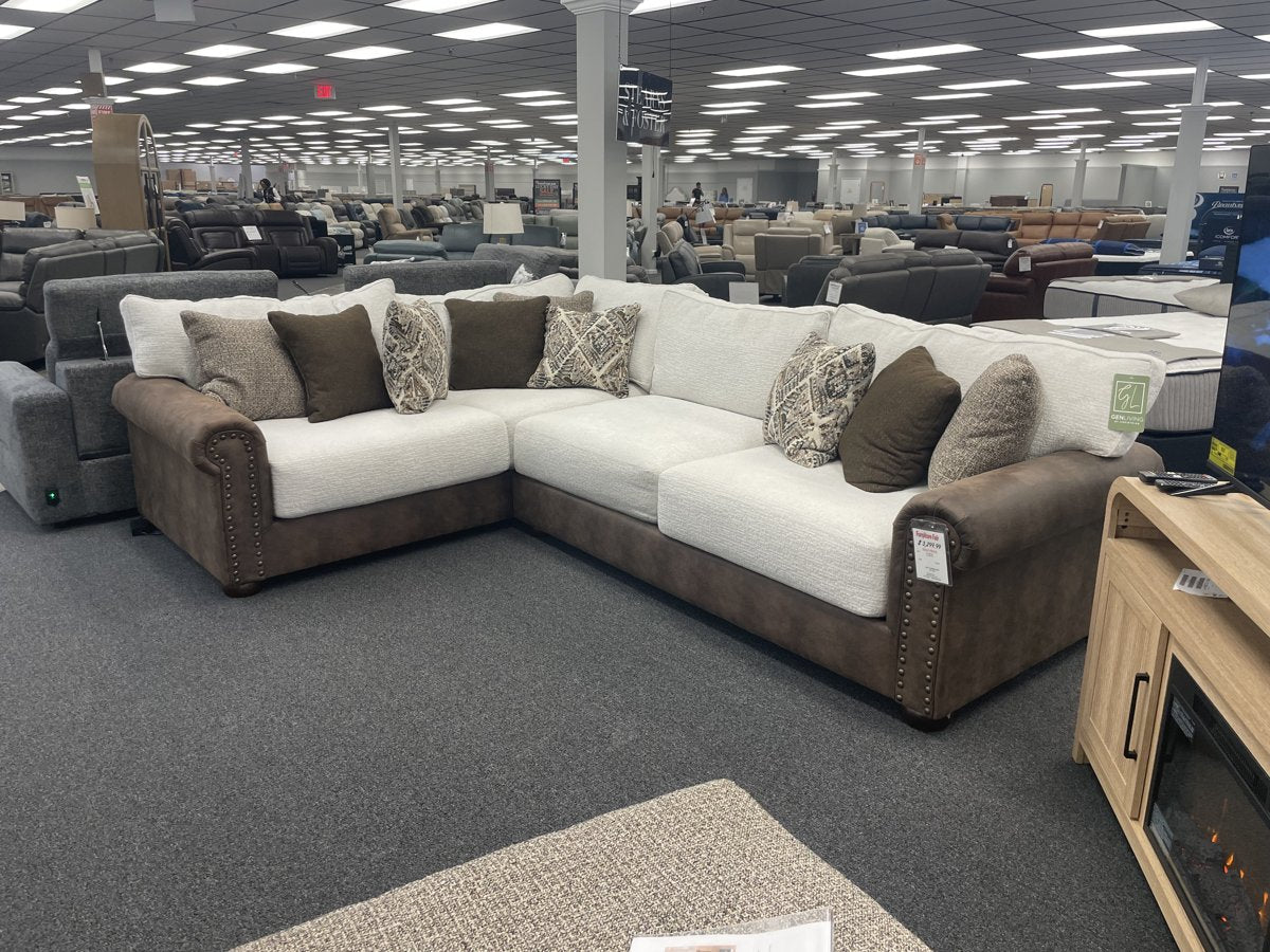Corinthian Speith Sectional with Bluetooth Sound - Antler Brown/Light Gray — image 3