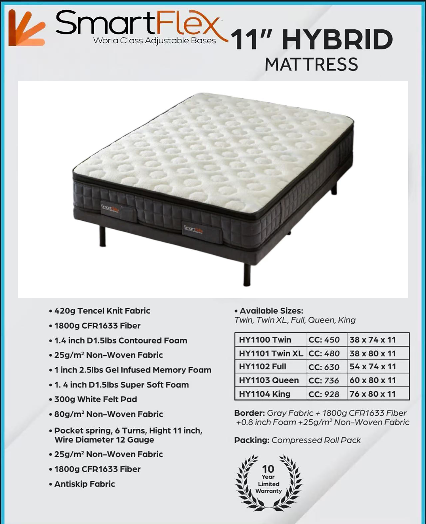 Smart Flex SF501 Twin XL Adjustable Base — view 5