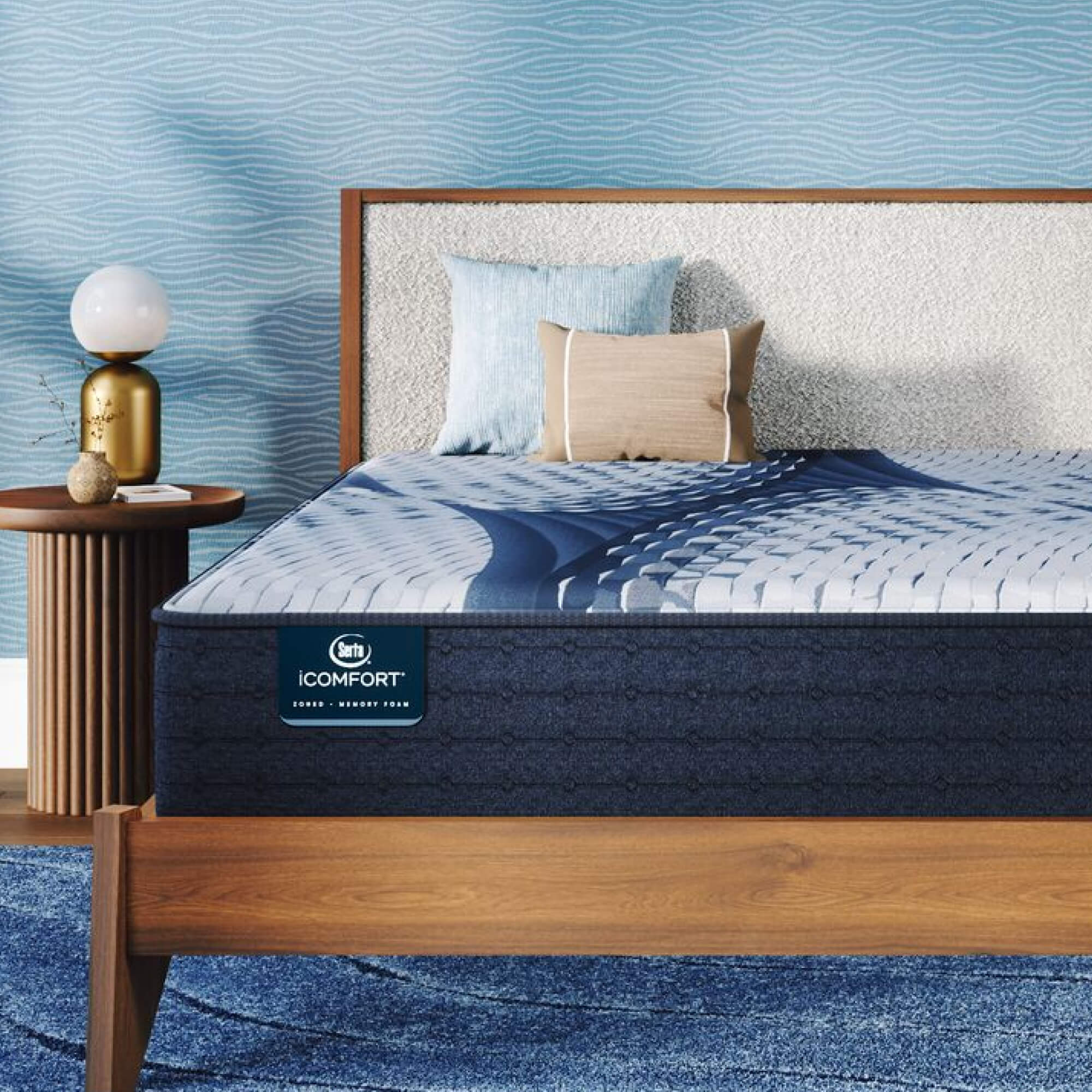 Serta iComfort Aveda Plush Cooling Queen Mattress - bedroom hero