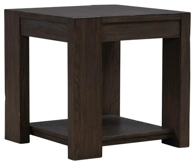 Liberty Furniture Espresso Wood End Table with Shelf
