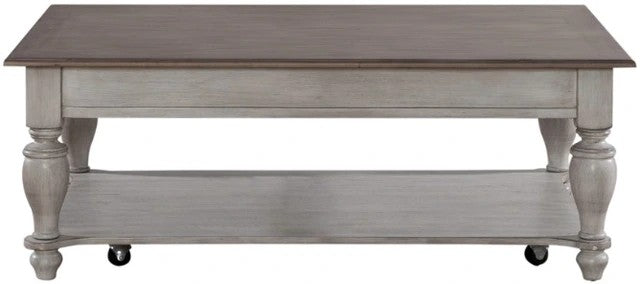 Liberty Furniture Gray and Brown Rectangular Cocktail Table