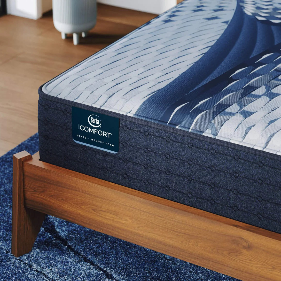 Serta iComfort Aveda Plush Cooling Queen Mattress - top panel and quilted cover detail