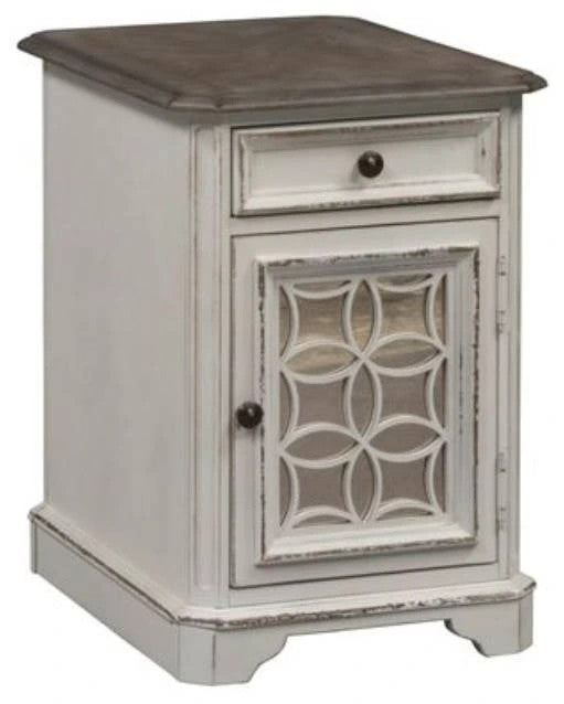 Liberty Furniture Distressed White and Brown Stylish Chair End