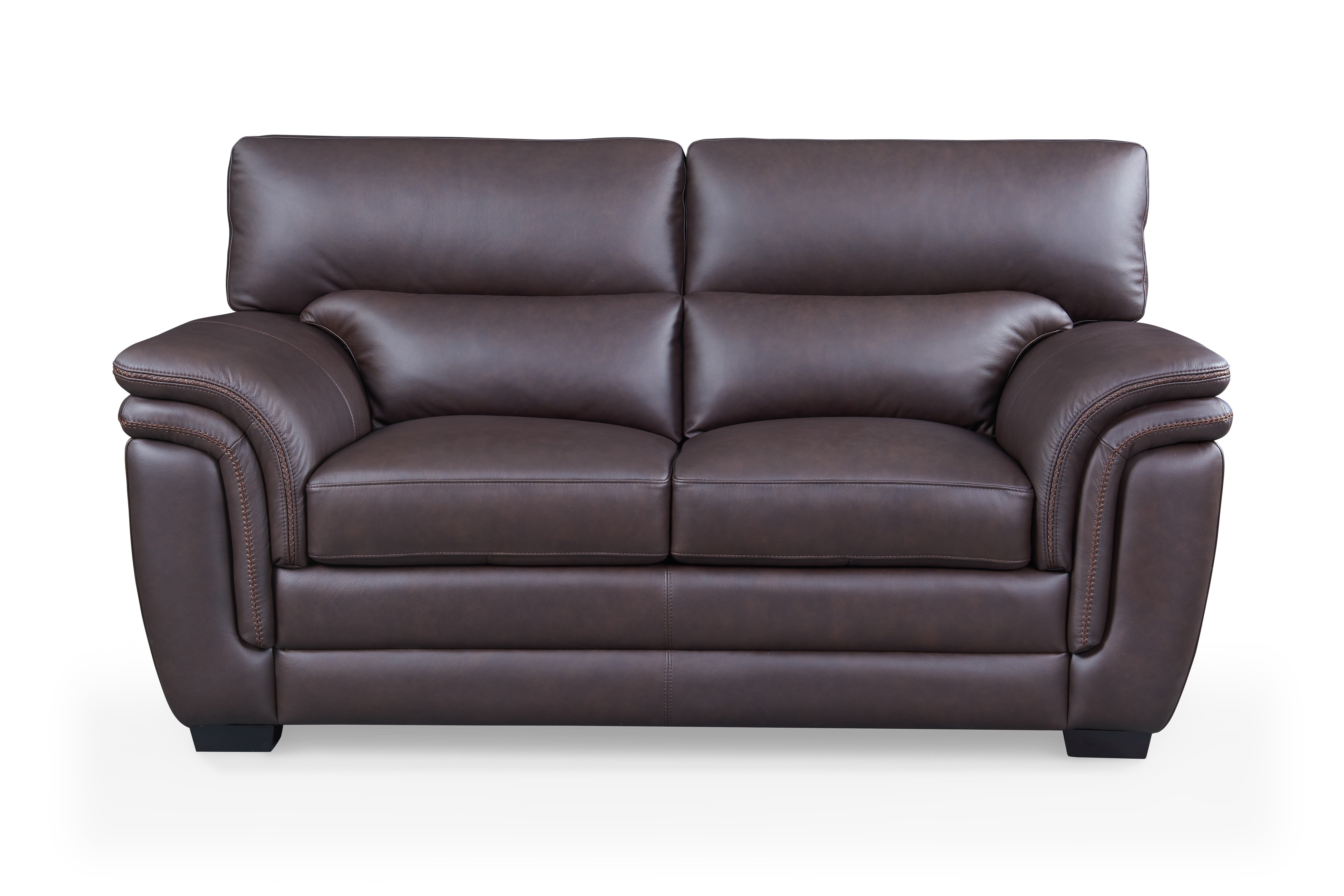 Leather Italia Paxton 1844 Brown Sable Leather Loveseat