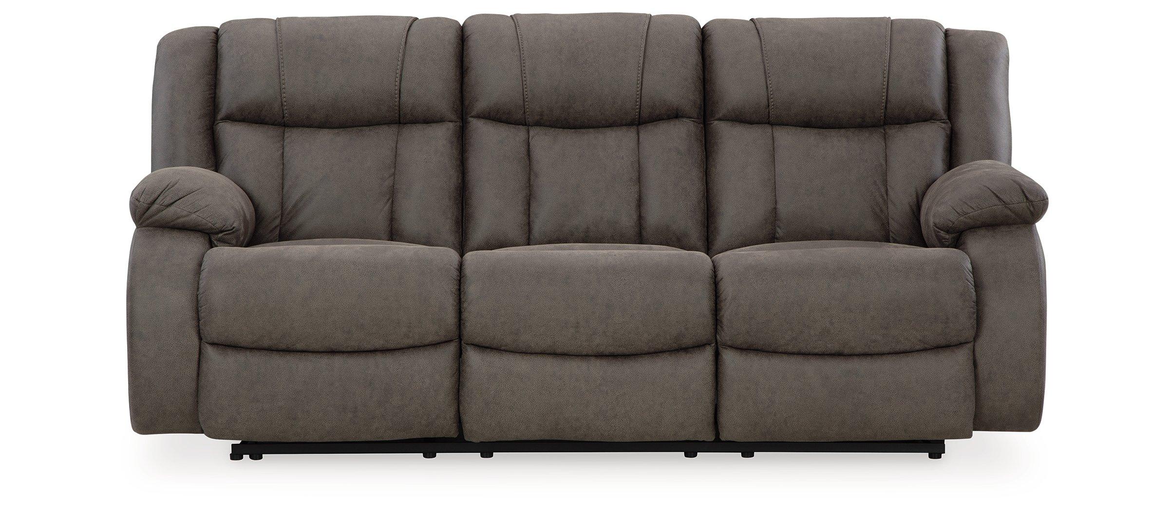 Ashley First Base Gunmetal Reclining Sofa