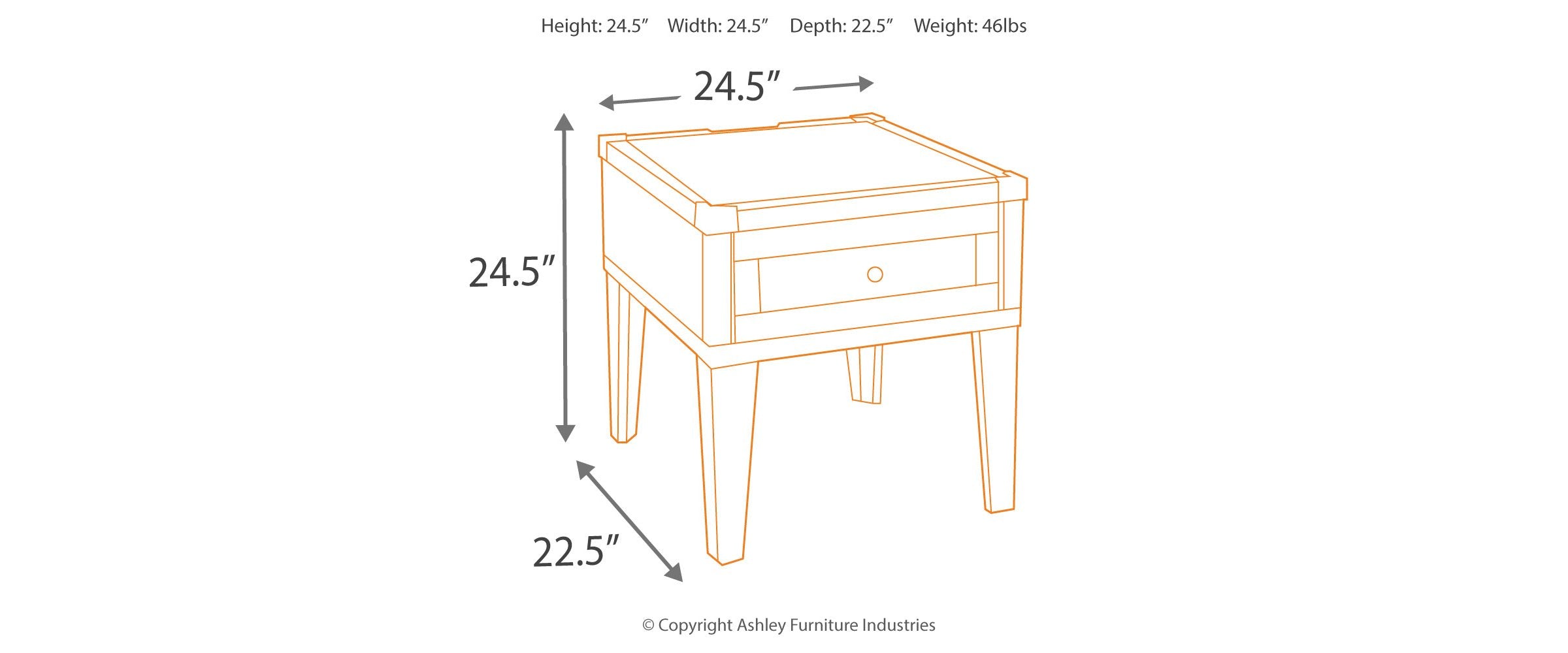 Todoe End Table with USB Ports & Outlets