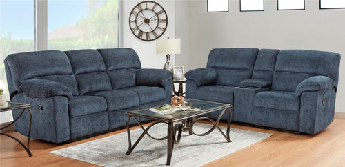 Affordable Furniture 1400 Wow Navy Textured Fabric Reclining Sofa