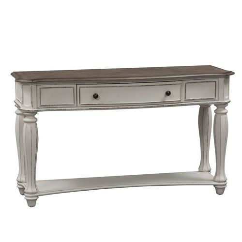Liberty Furniture Cream and Brown Sofa Table