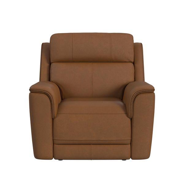 Elements International Butternut Leather Power Recliner