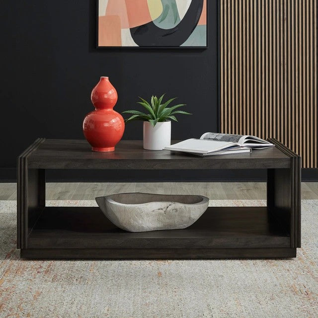 Liberty Furniture Dark Brown Wood Open Shelf Cocktail Table — image 3