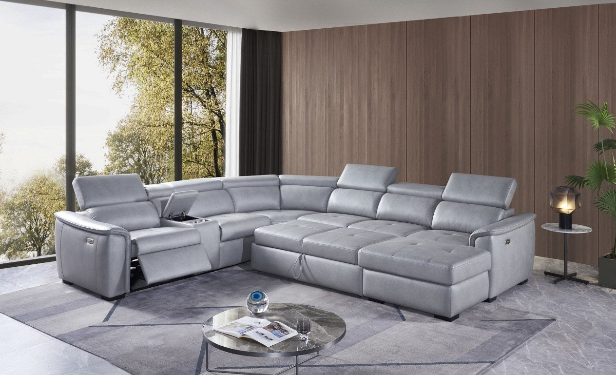 Elements International Typhoon Harbor 4-Piece Power Reclining Sectional - Grey — image 2