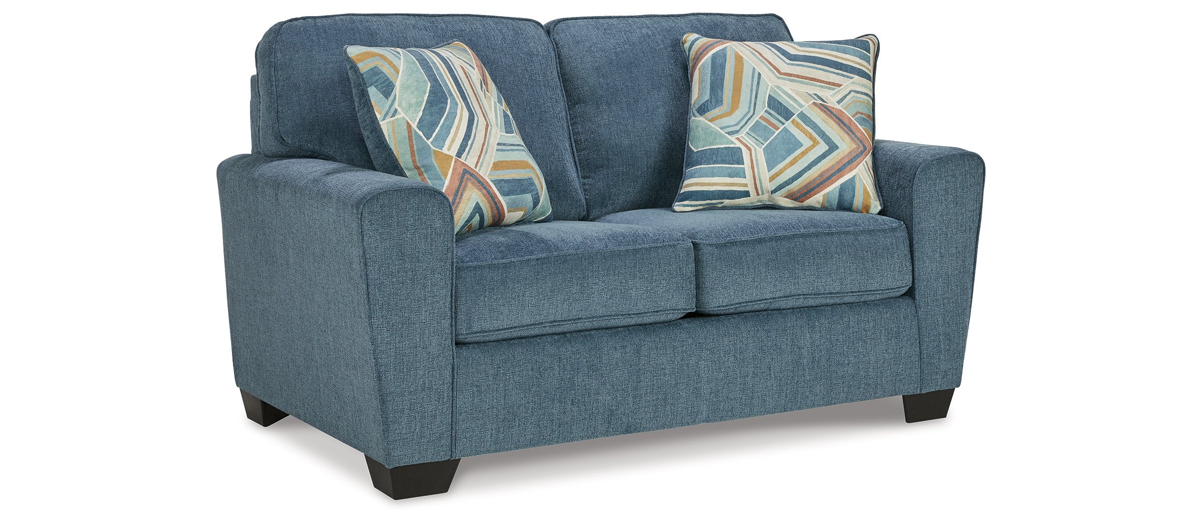 Ashley Cashton Blue Fabric Loveseat