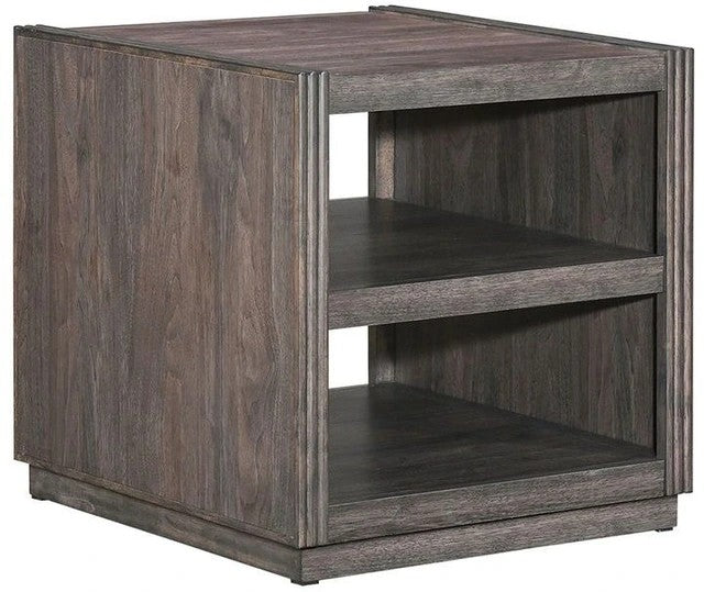 Liberty Furniture Dark Gray Fluted Open Shelf End Table