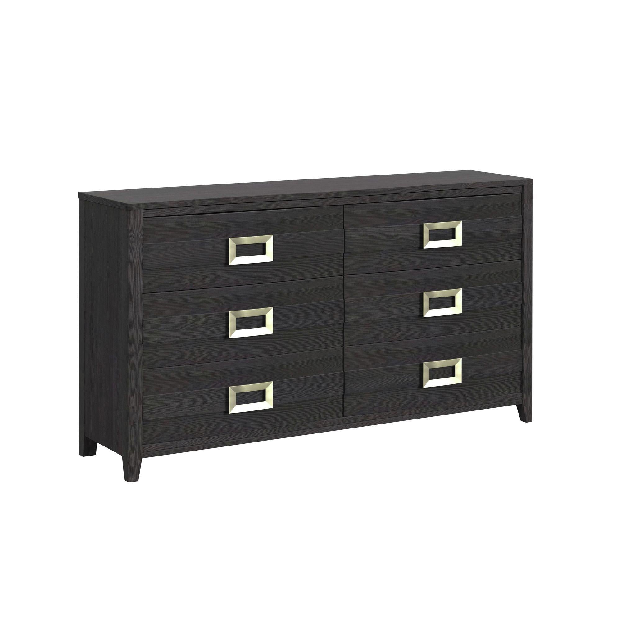 Elements International Tobias Black 6-Drawer Dresser