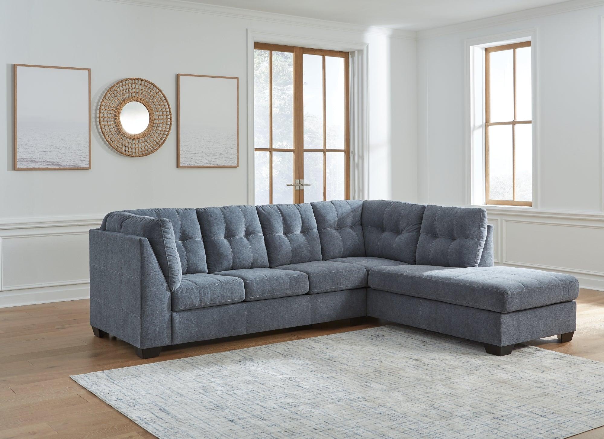 Ashley Marleton Denim Blue 2-Piece Sectional - room setting