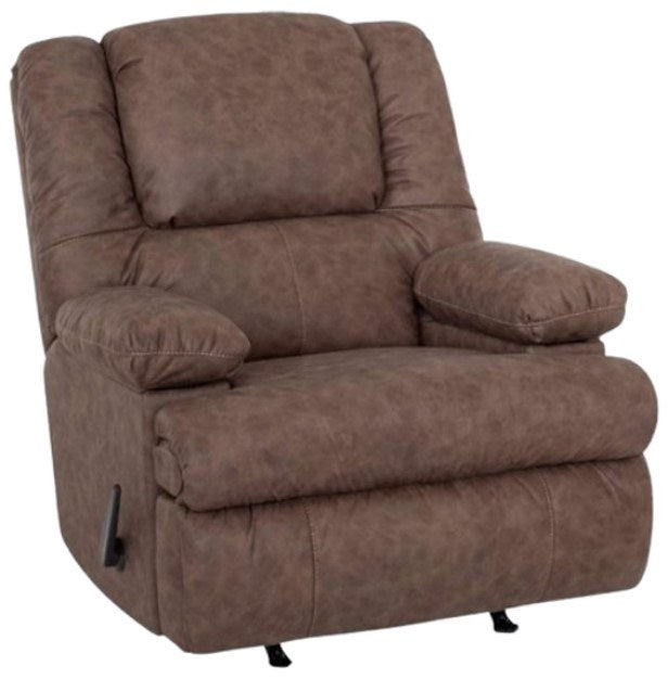Franklin 5578-31 3071-03 rocker recliner in a brown fabric, front view with recline lever visible.
