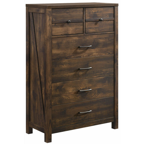 Lifestyle Furniture C8100 Rustic Dark Wood 6-Drawer Chest