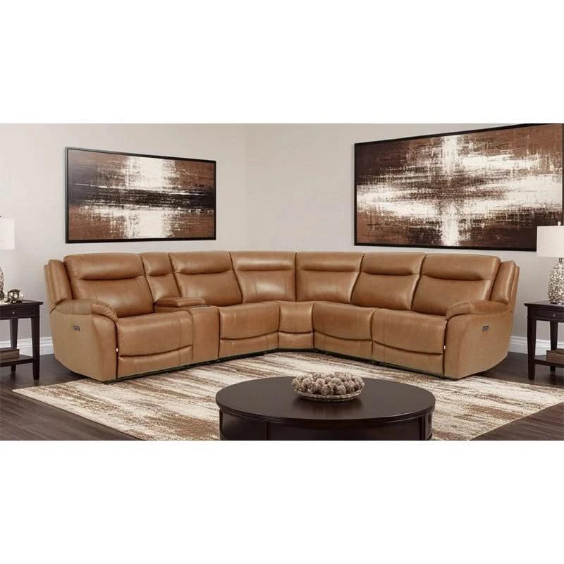 Cheers Madrid Canyon U70732 4-Piece Power Reclining Sectional - Madrid Canyon Leather