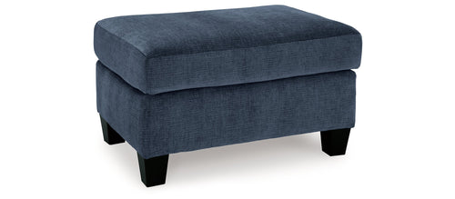 Ashley Amity Bay Navy Fabric Ottoman