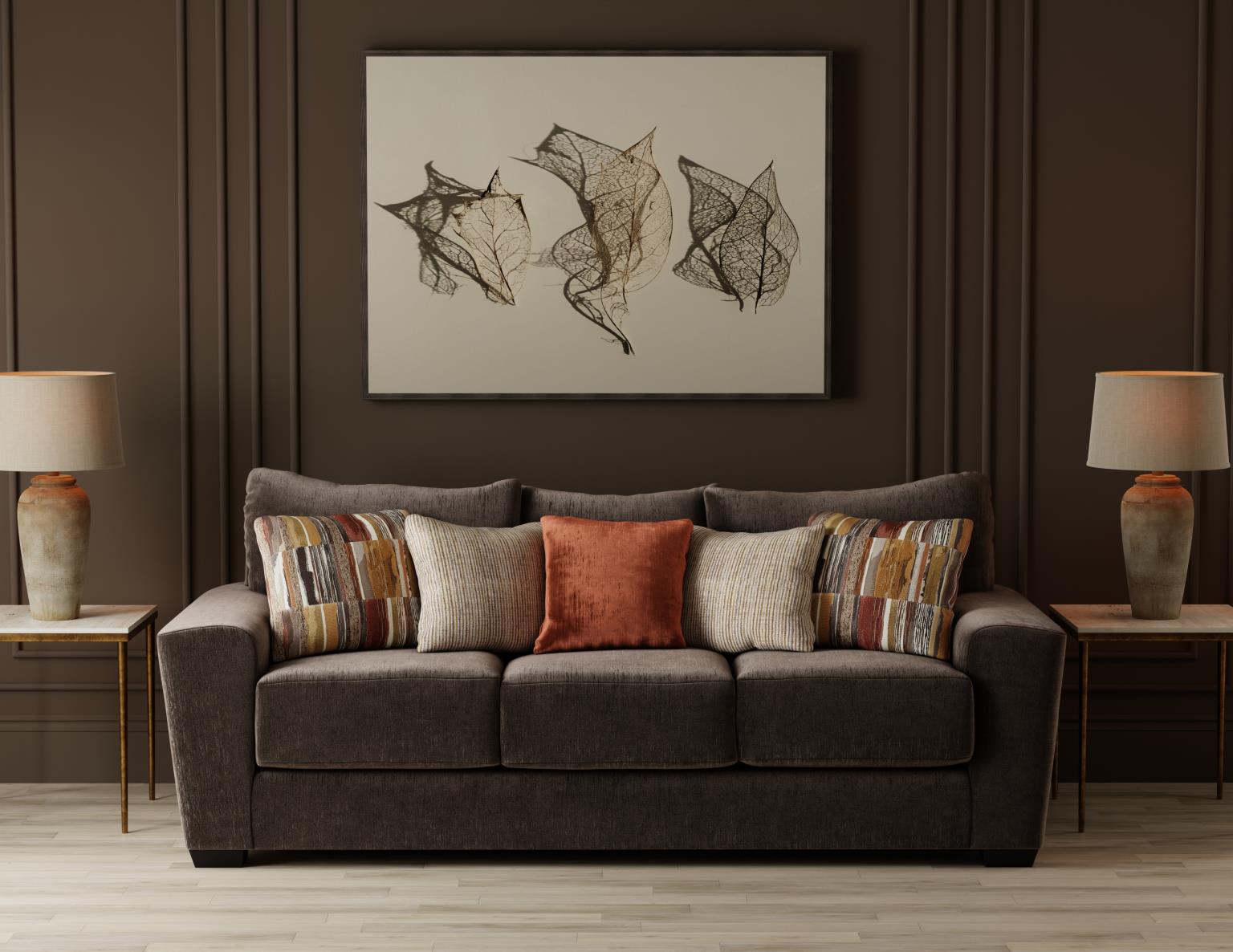 Corinthian Joshua Luscious Sable Sofa