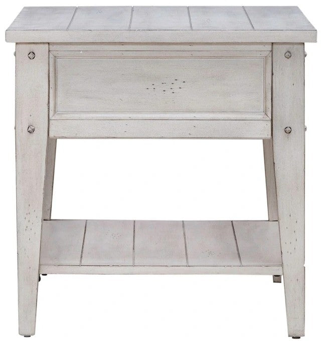 Liberty Furniture Distressed White End Table