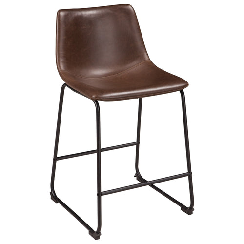 Ashley Centiar Brown Faux Leather Counter Height Bar Stool