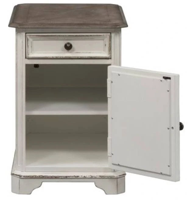 Liberty Furniture Distressed White and Brown Stylish Chair End — image 2