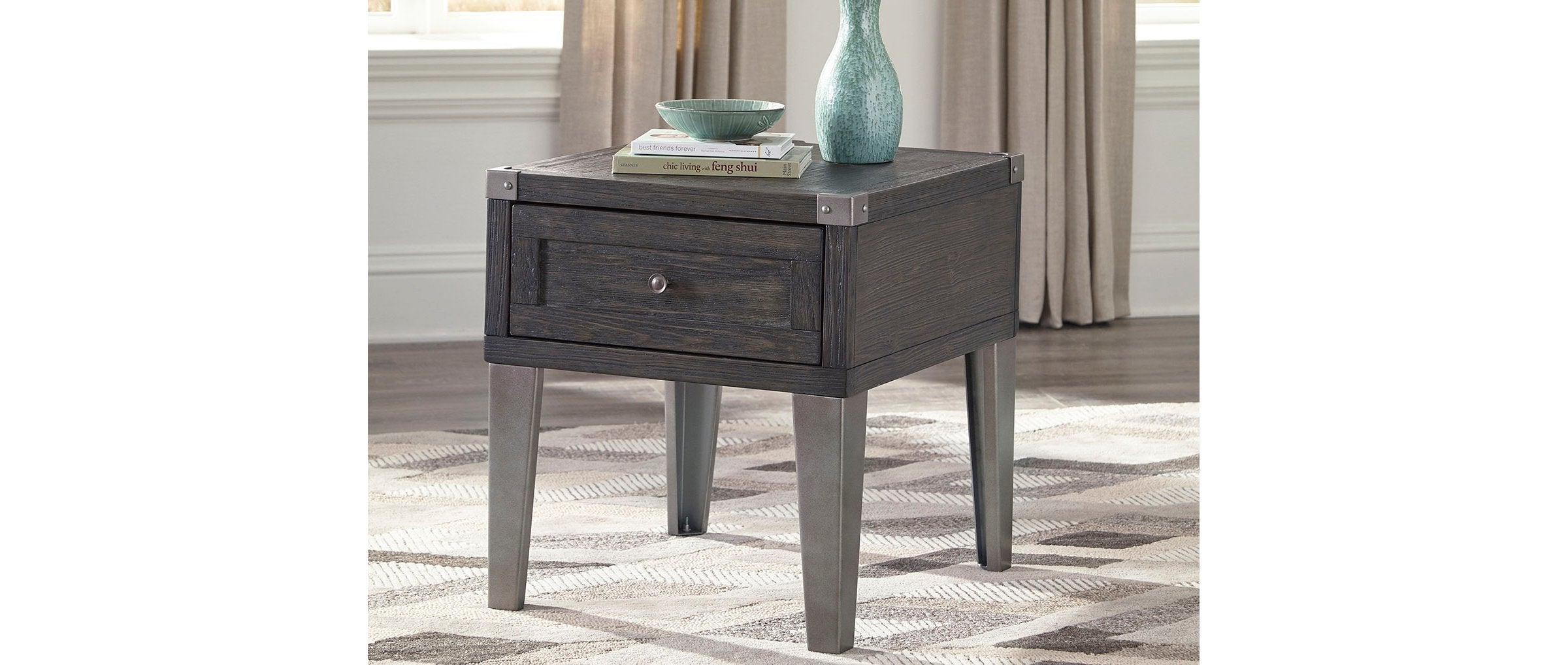 Todoe End Table with USB Ports & Outlets