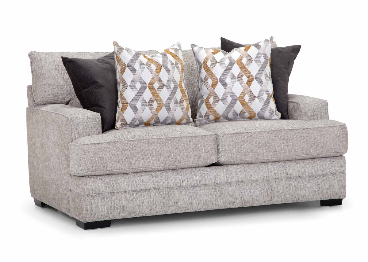 Franklin Protégé Crosby Dove loveseat, standalone angled view