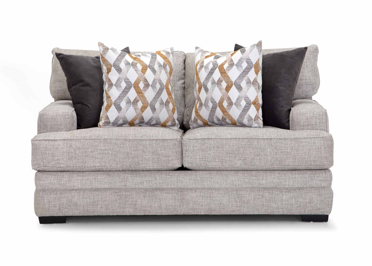 Franklin Protégé 95320 Crosby Dove fabric loveseat, standalone front view