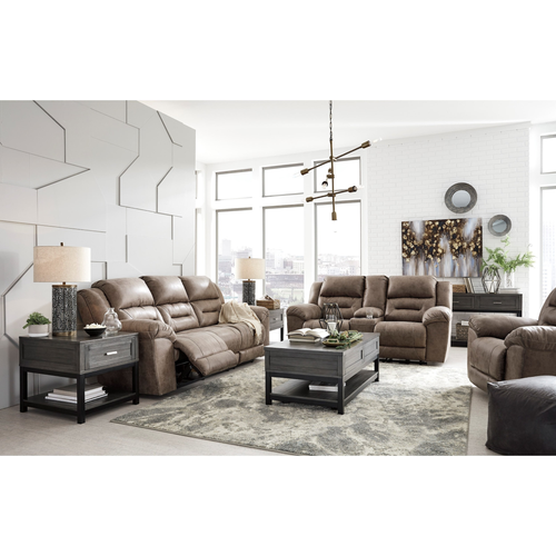 Ashley Stoneland Brownish-Gray Manual Reclining Sofa
