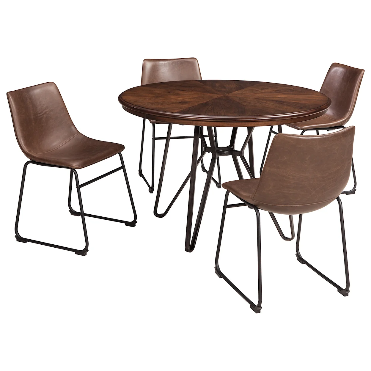 Ashley Furniture Centiar Dark Brown & Black Round Dining Table