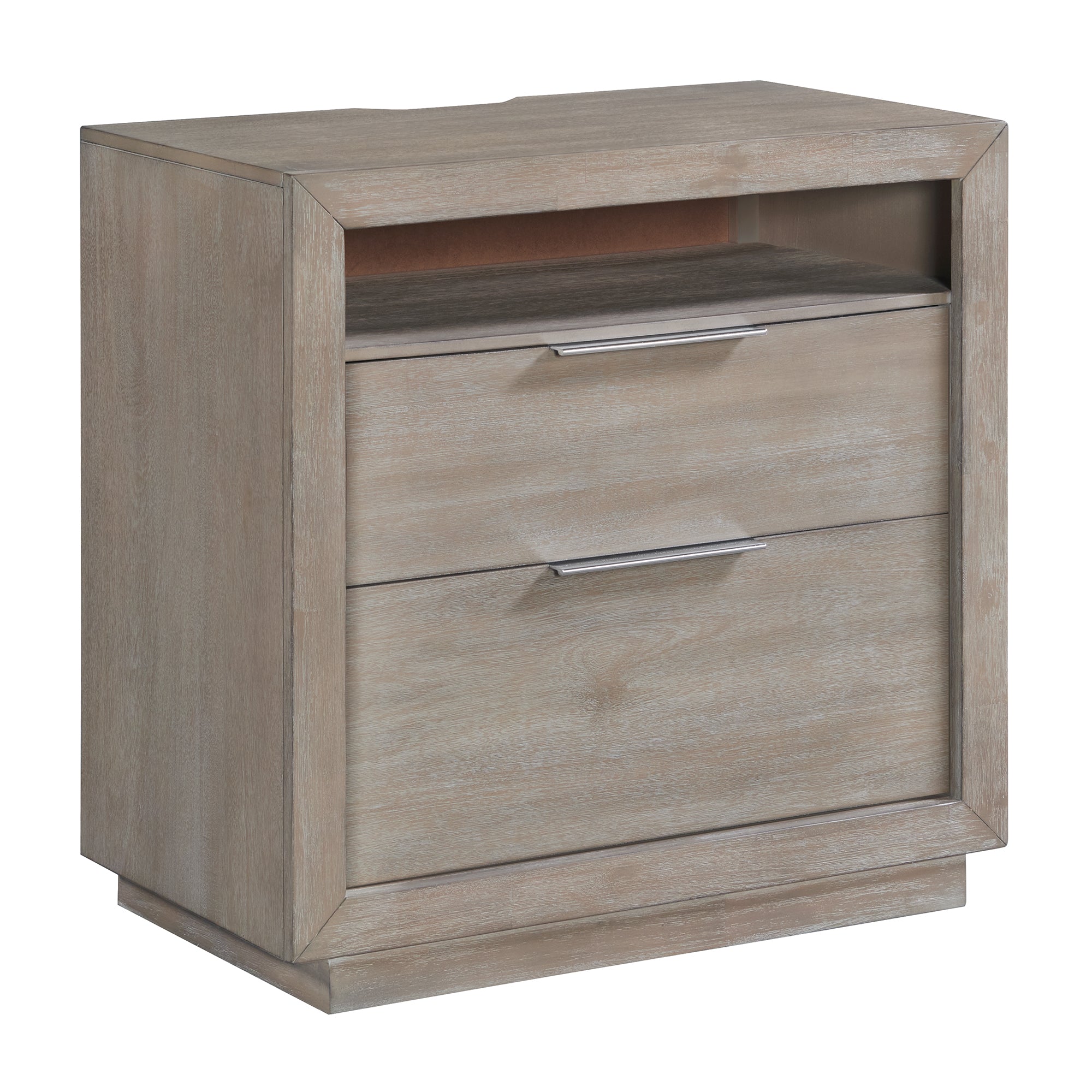 Elements International Arcadia Grey nightstand