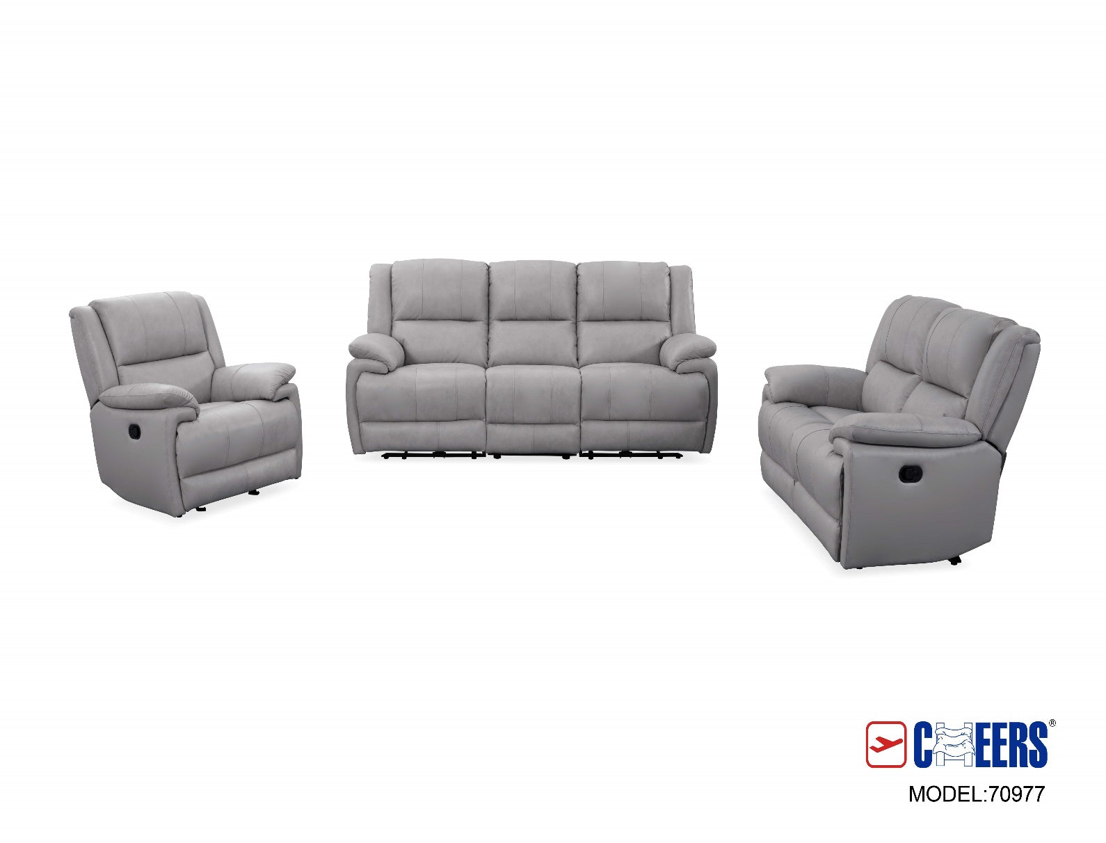 Cheers Madrid Stone Power Reclining Console Loveseat
