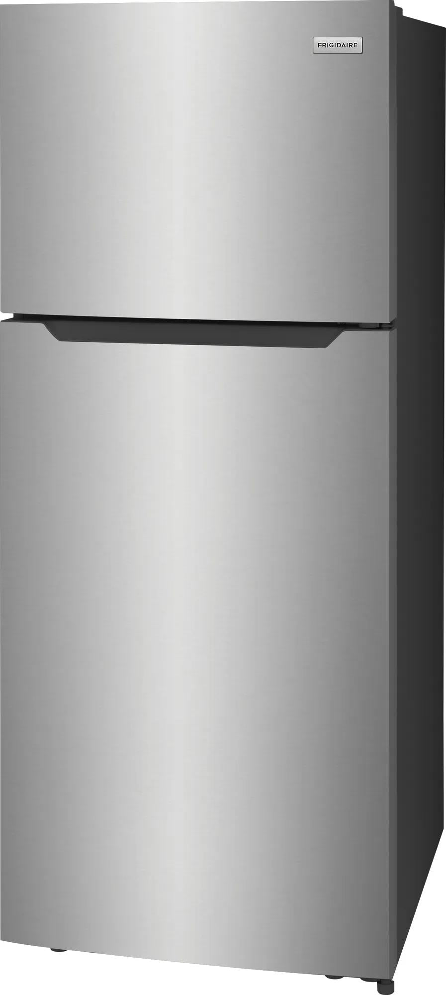 Frigidaire FFHT1822UV stainless steel look refrigerator, angled exterior